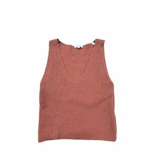 A.L.C. Rust Knit V-Neck Tank Top